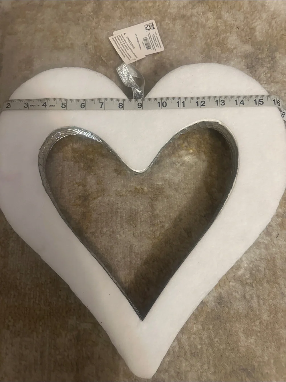 Silver Mosaic Heart wreath Decoration